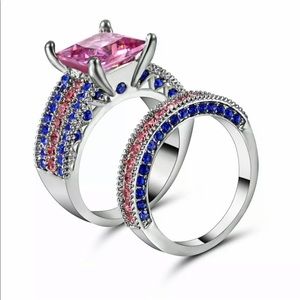 Pink sapphire gemstone ring set